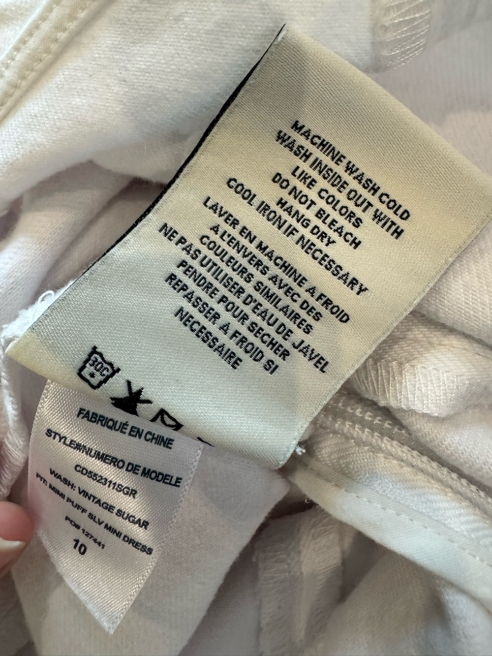 Alice + Olivia WHITE MIMI DENIM MINI DRESS SZ 10 - Picture 12 of 12